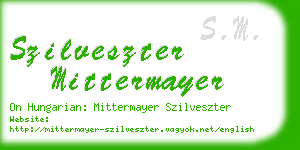 szilveszter mittermayer business card